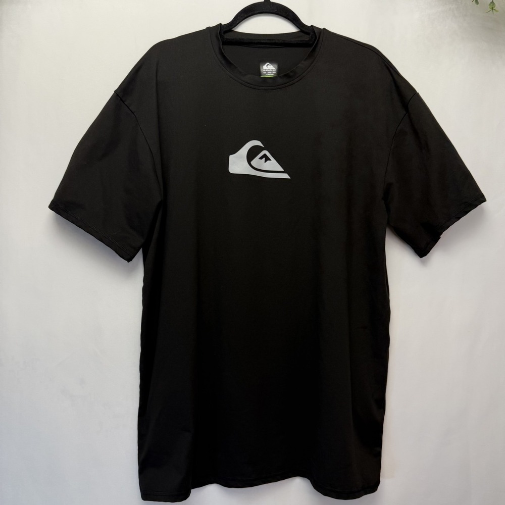 Quiksilver Men's XXL Black T-Shirt Short Sleeve Surf Logo Graphic Casual Tee